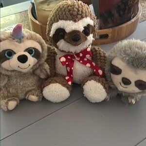 Brown and White Sloth Plush Toy